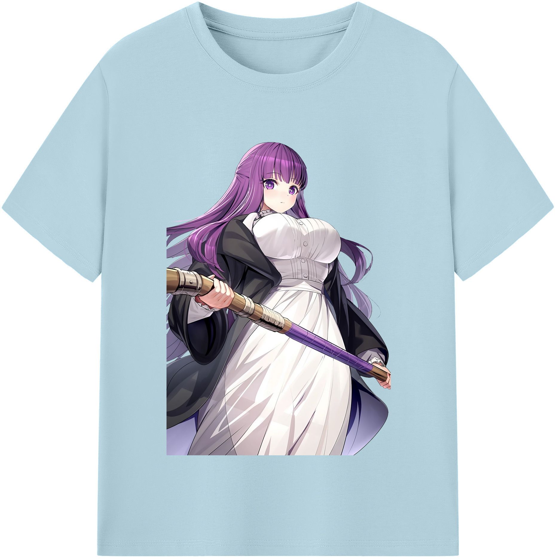 （画像用） 葬送のフリーレン Frieren 綿100％半袖Tシャツ（フロントプリント）